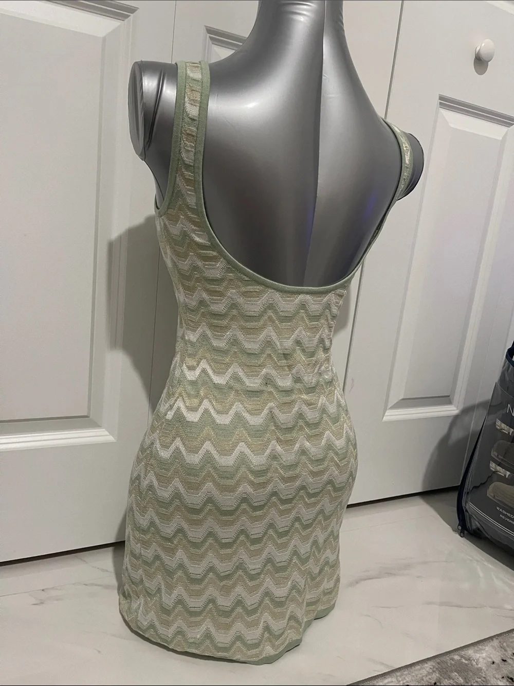Authentic Devon Windsor Selena Metallic chevron mini dress size XS